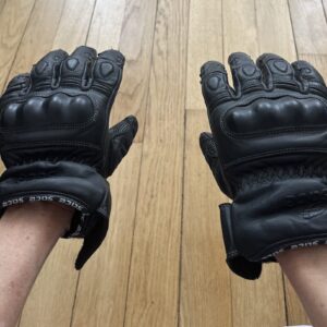 Gants de moto en cuir coqués Noir – Taille M/8 - Homme